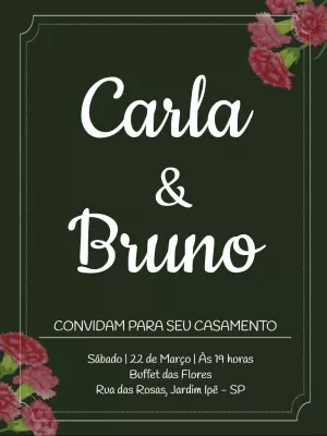 Convite de Casamento Floral Elegante para Editar Online