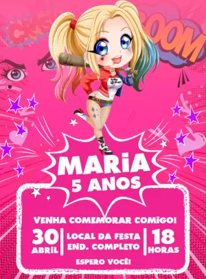 Convite de Aniversário Alerquina para Editar Online