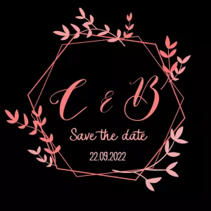 Logo Monograma Casamento com Folhas para Editar Online