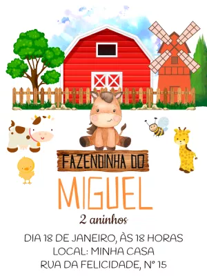 Animals Birthday Invitation – Static – Pedro Henrique