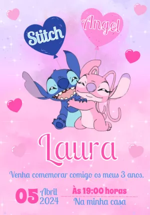 Stitch Birthday Invitation – Static – Convites e Artes Digitais