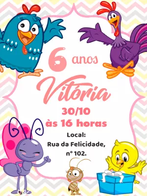 Galinha Pintadinha Birthday Invitation – Static – Pedro Henrique