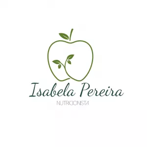 Logo para Nutricionista com Maçã e Folhas Editável