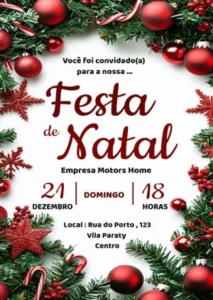 Convite de Festa de Natal Corporativa para Editar Online
