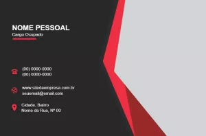Cartão de Visitas Moderno Preto e Vermelho para Editar Online