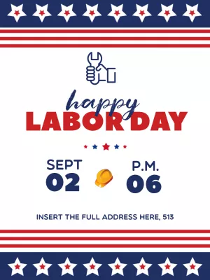 Patriotic Labor Day Invitation Template to Edit Online