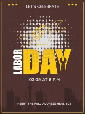 Editable Labor Day Invitation Poster to Customize Online
