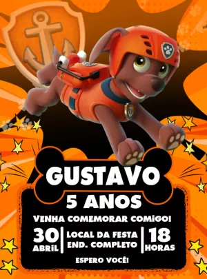 Invito di compleanno Paw Patrol – Statico – Decore Arte