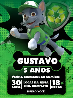 Invito di compleanno Paw Patrol – Statico – Decore Arte