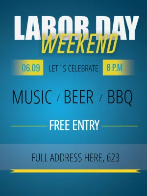Labor Day Party Invitation Template to Edit Online