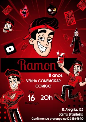 Convite de Aniversário Enaldinho para Editar Online
