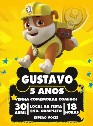 Invito di compleanno Paw Patrol – Statico – Decore Arte