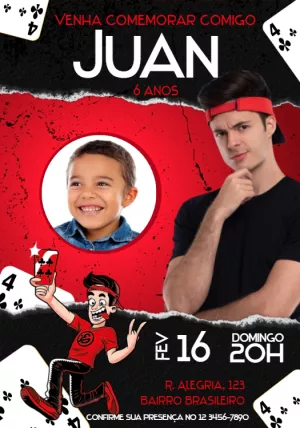 Convite Aniversário Enaldinho com Foto para Editar Online