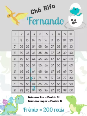 Chá Rifa Dinossauro Baby: Convite Editável para Imprimir