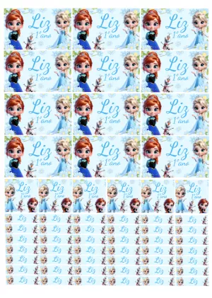 Kit de Etiquetas Escolares Frozen para Editar e Imprimir