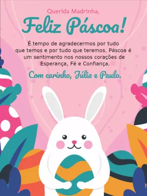 Cartão de Páscoa com Coelho Fofo para Editar Online