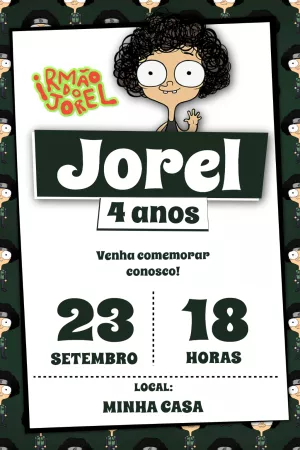 Convite de Aniversário Irmão do Jorel para Editar Online