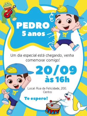 Convite de Aniversário Luccas Neto para Editar Online