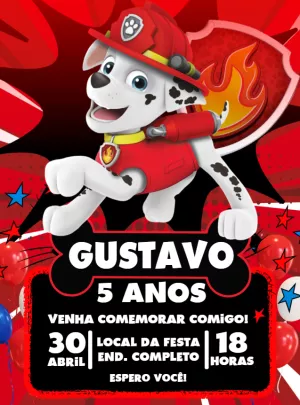 Invito di compleanno Paw Patrol – Statico – Decore Arte