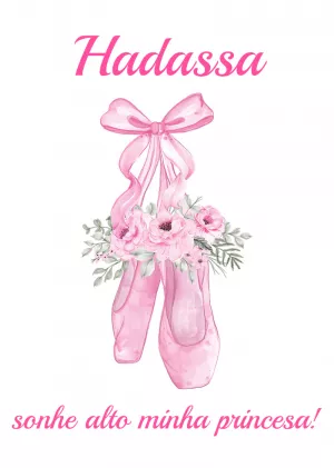 Quadro Decorativo Ballet com Nome para Editar e Imprimir
