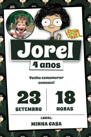 Convite Aniversário Irmão do Jorel com Foto para Editar