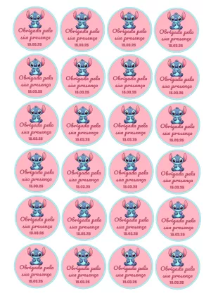 Tag de Aniversário Stitch para Editar e Imprimir