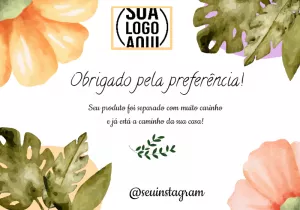 Cartão Obrigado pela Compra Floral para Editar Online