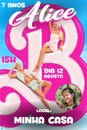 Invitación de cumpleaños Barbie – Estático – PH DESIGNER 87