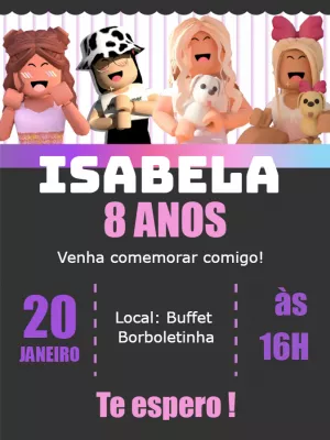Invito di compleanno Roblox – Statico – Gley Leobas