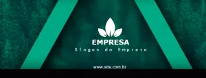 Banner para Empresa com Folhas para Editar Online