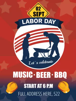 Editable Labor Day Celebration Invitation Template