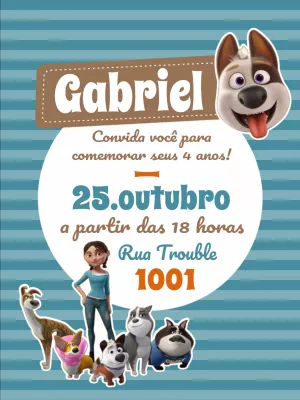 Convite de Aniversário do Filme Encrencão para Editar Online