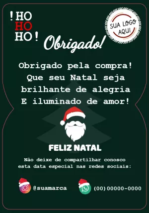 Cartão de Agradecimento Natalino para Clientes para Editar