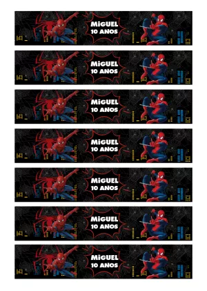 Rótulo Homem Aranha para Garrafa Editável Online