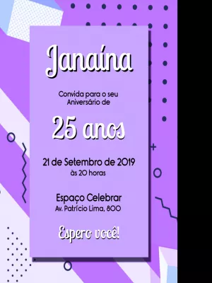 Convite de Aniversário Moderno Pop Art para Editar Online