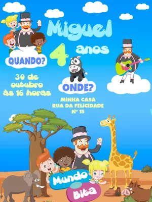 Safari Birthday Invitation – Static – Pedro Henrique