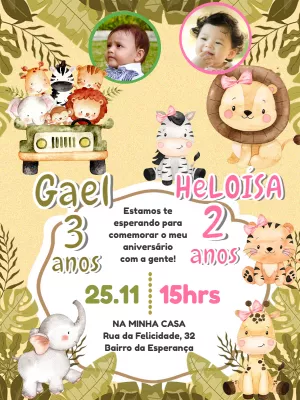 Safari Birthday Invitation – Static – Pedro Henrique