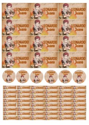 Kit Etiqueta Escolar Gaara do Naruto Editável Online