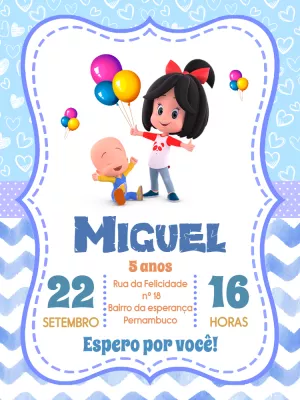 Convite Aniversário Cleo e Cuquin para Editar Online