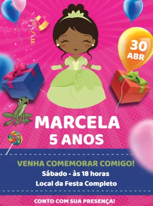 Invitación de cumpleaños Princesas – Estático – Renata Designer