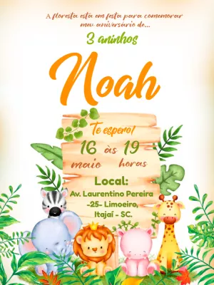 Safari Birthday Invitation – Static – Mimo Digital