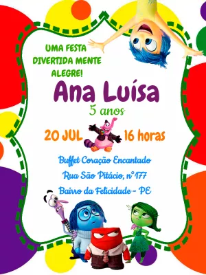 Convite Divertidamente de Aniversário para Editar Online