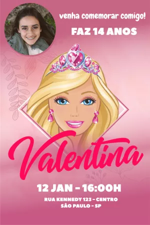 Invitación de cumpleaños Barbie – Estático – PH DESIGNER 87