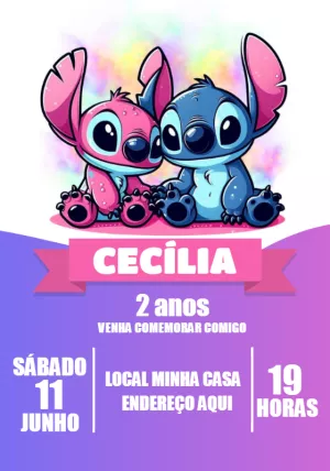 Stitch Birthday Invitation – Static – Convite Perfeito