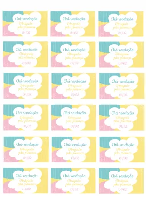 Tag de Chá Revelação com Cores Pastéis para Editar Online