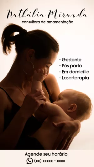 Cartão de Visita Consultora de Amamentação Editável com Foto
