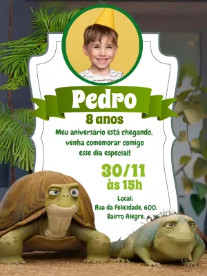 Convite Aniversário Leo o Filme com Foto para Editar Online