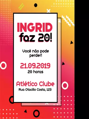 Convite de Aniversário Moderno e Geométrico para Editar Online