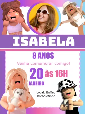 Invito di compleanno Roblox – Statico – Gley Leobas