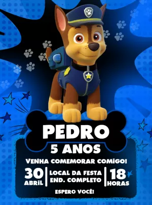 Paw Patrol Birthday Invitation – Static – Decore Arte